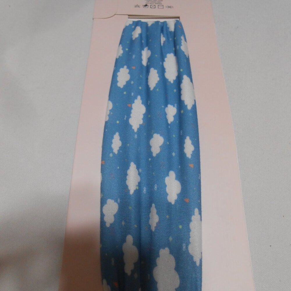 NEW Baby Bow Bliss one size headband ribbon Bow Blue w/ white clouds design 👶 - Picture 3 of 6